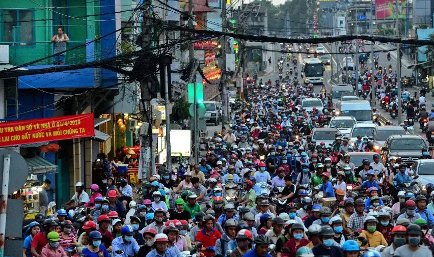 Easily stuck in the traffic jam of Saigon if you are not an expert