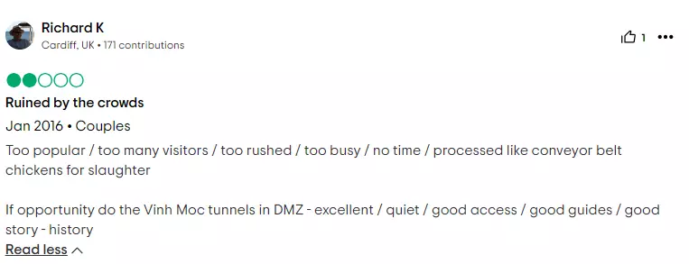 Ben Dinh - Cu Chi Tunnel Reviews 2