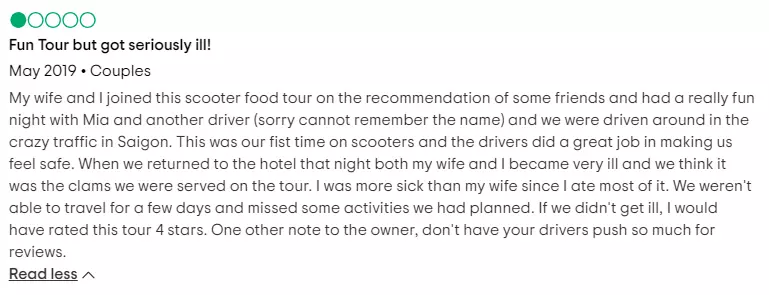 Bad food tour in Saigon review
