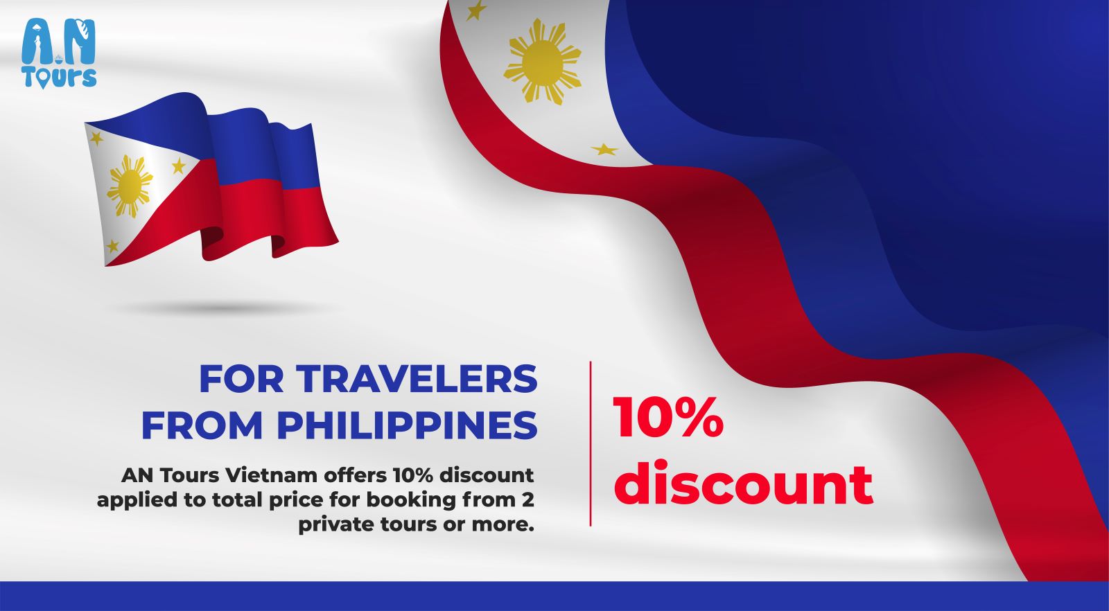 Discount for travelers from Philippines - AN Tours Vietnam