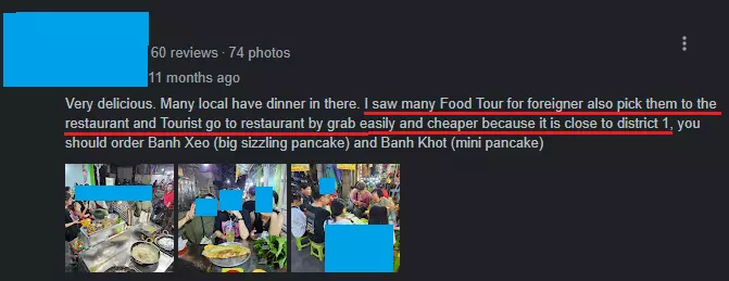 Fake local places review