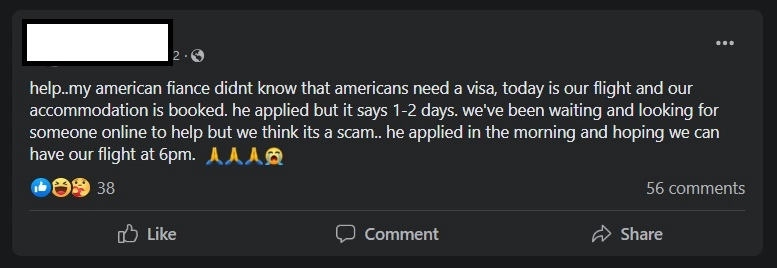 Tourist can not enter Vietnam without Vietnam visa - example 2