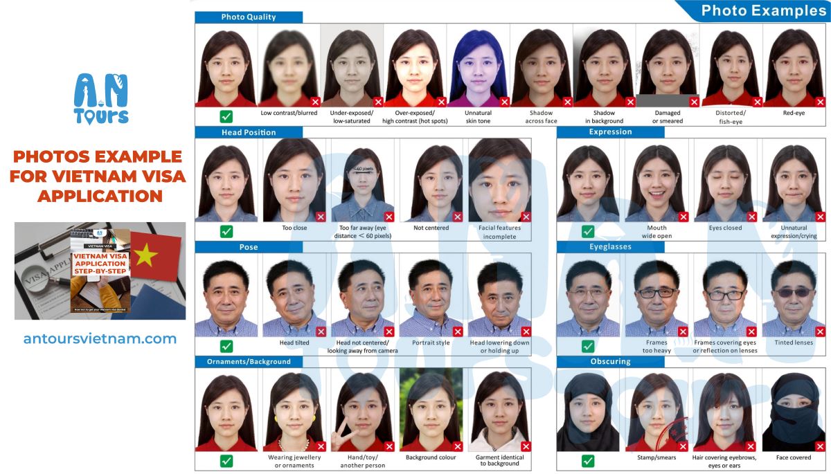 Vietnam Visa Application - Portrait Photo example