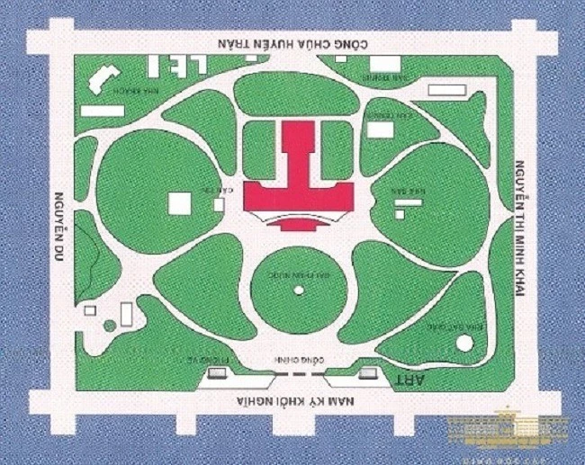 Independence Palace structure following T-shape (CÁT - 吉 ) - Designed by Ngo Viet Thu