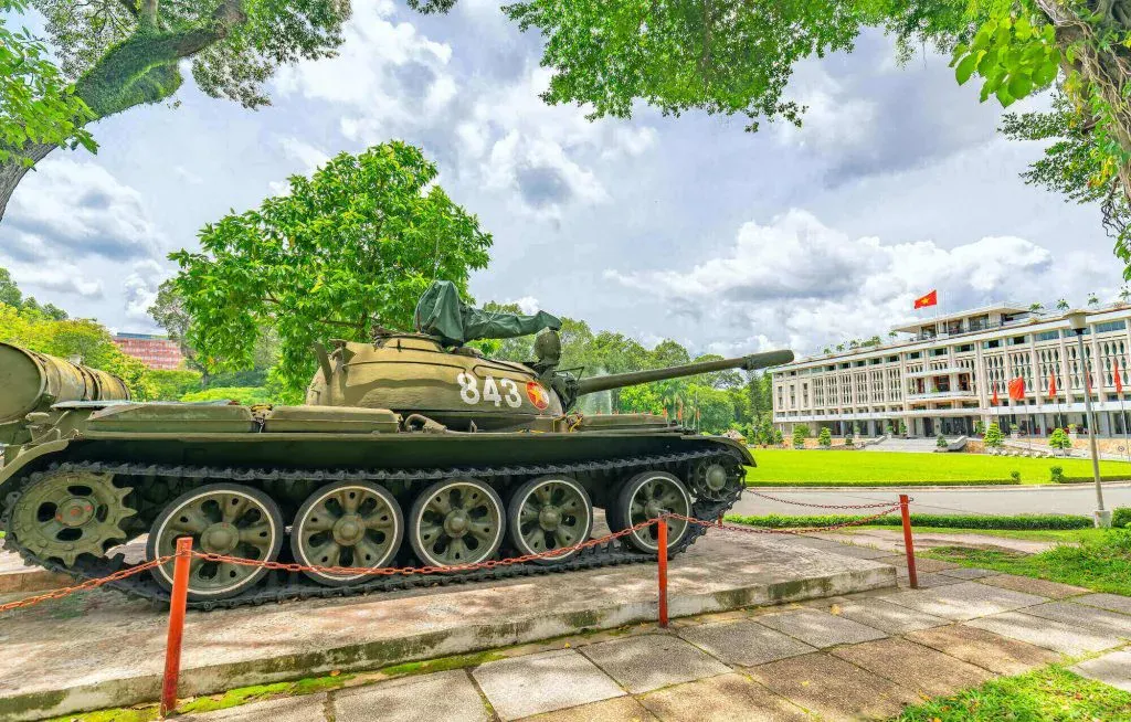 The tank in front of Independence Palace Ho Chi Minh City