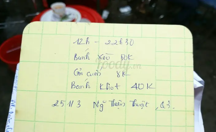 Banh Xeo Nga - District 3 - Vietnamese Pancake Menu