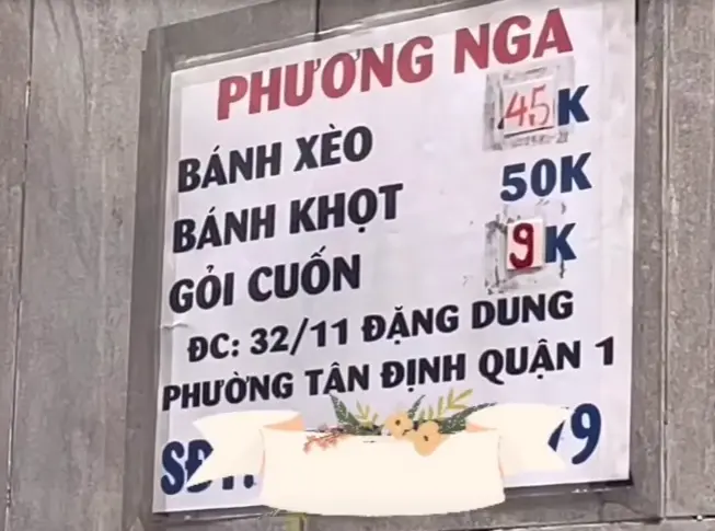 Banh Xeo Phuong Nga - Vietnamese pancake menu