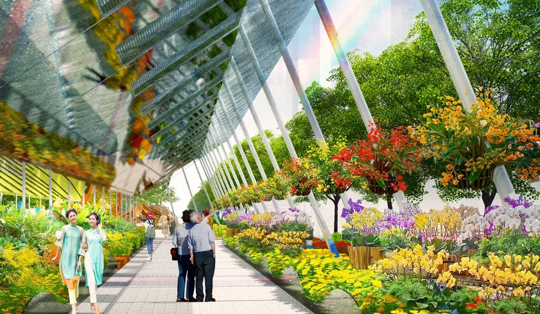 Dragon flower boat - a concept will appear along with the Dragons on Nguyen Hue Walking Street this Tet 2024