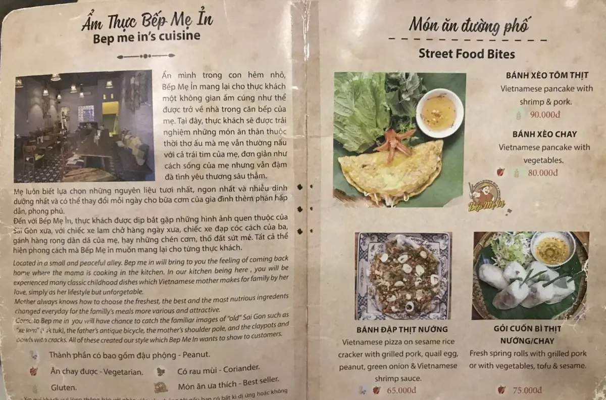 Me In Kitchen - Vietnamese pancake (Banh Xeo) menu