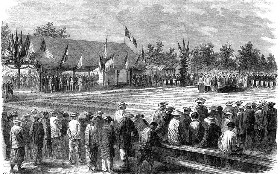 Notre Dame Basilica Saigon Inauguration first stone laying ceremony on 28-03-1863