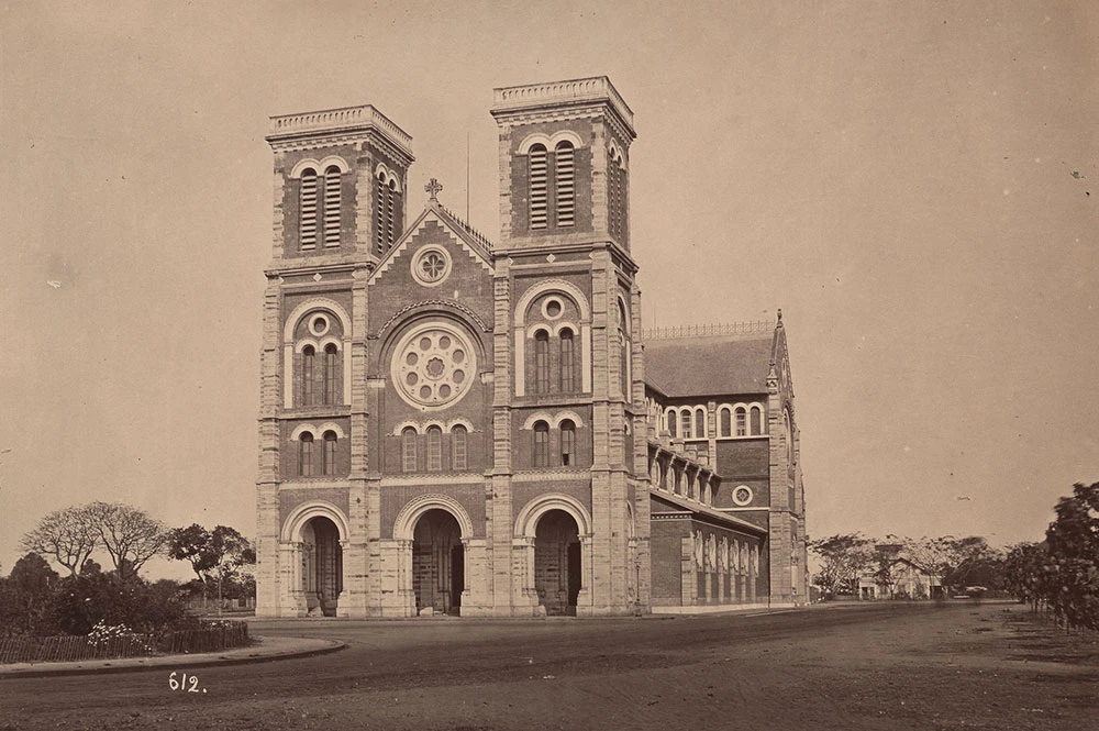 Notre Dame Cathedral Saigon before the bell tower addtition in 1895
