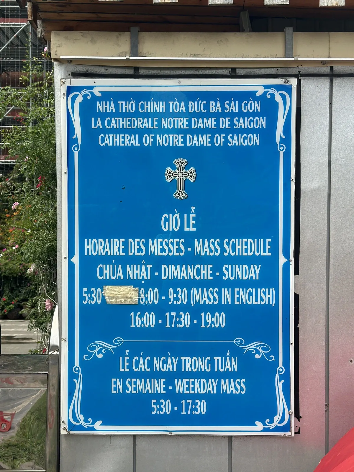 Official Mass Schedule - Notre Dame Cathedral of Saigon - Photo in 2024