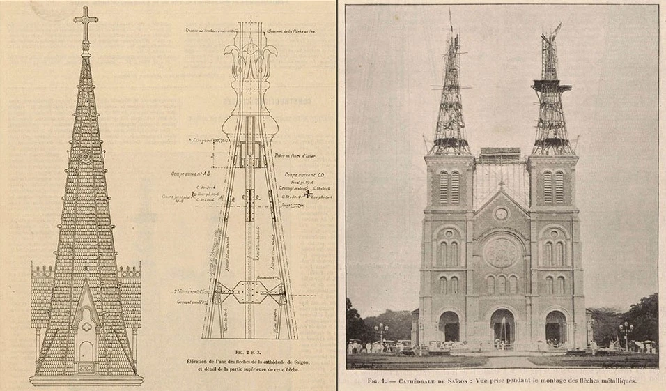 The building of bell towers of Notre Dame Cathedral Saigon