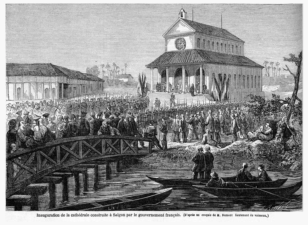 The original Saigon Notre Dame Cathedral in 1863