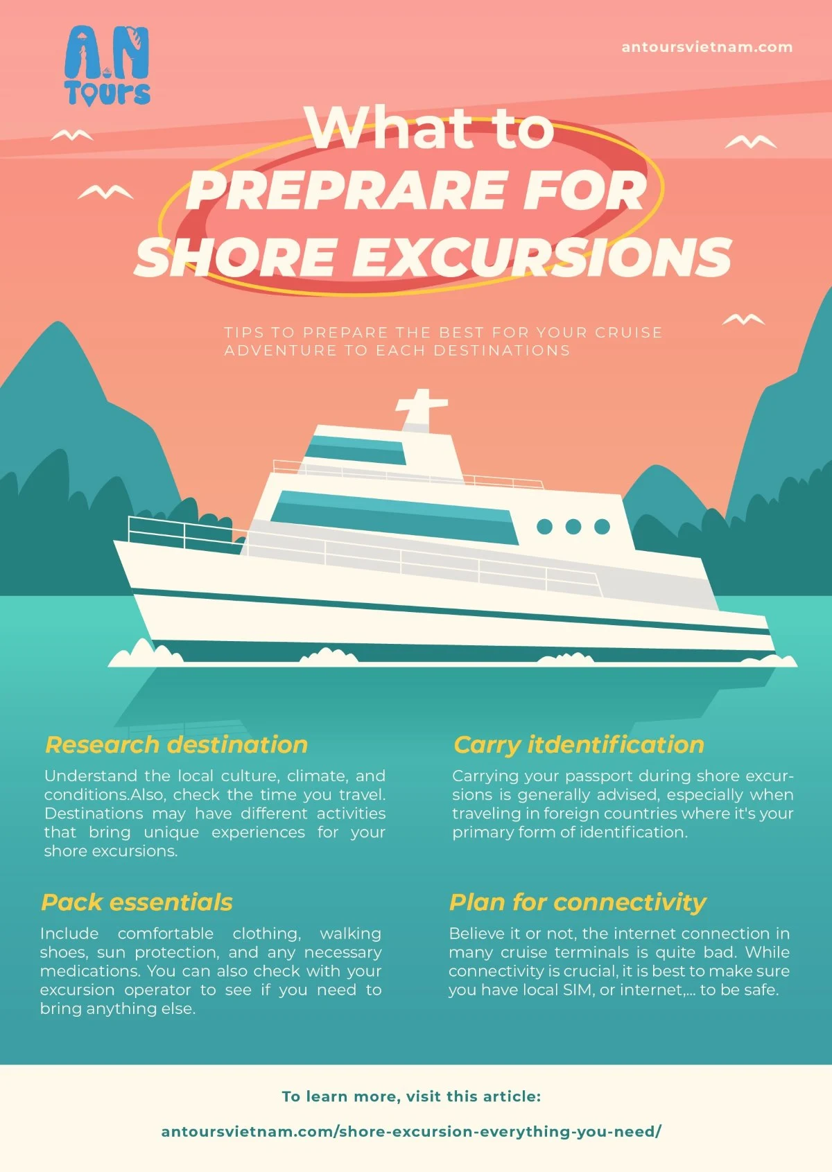 What to prepare for shore excursions - Inforgraphic