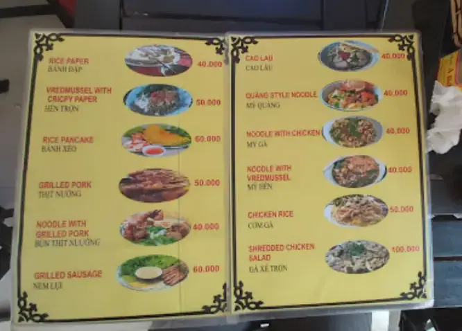 Banh Xeo Ba 9 - Menu