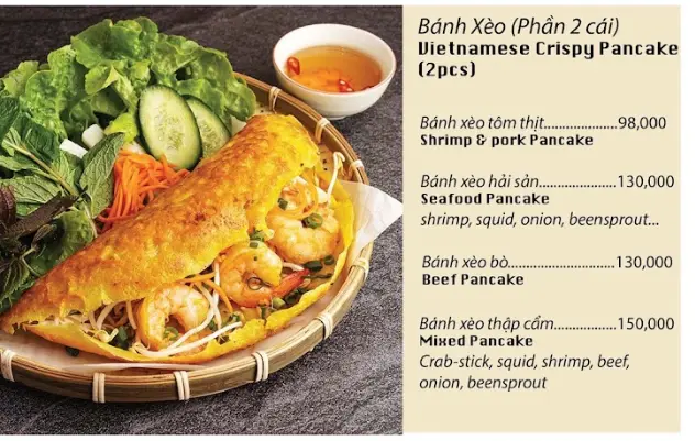 Banh Xeo Cuoi 3 Restaurant - Vietnamese Pancake Menu