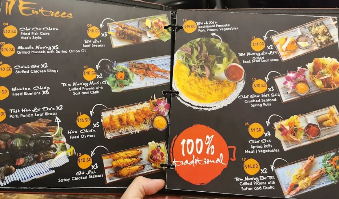 Chopsticks Viet Restaurant - Food menu