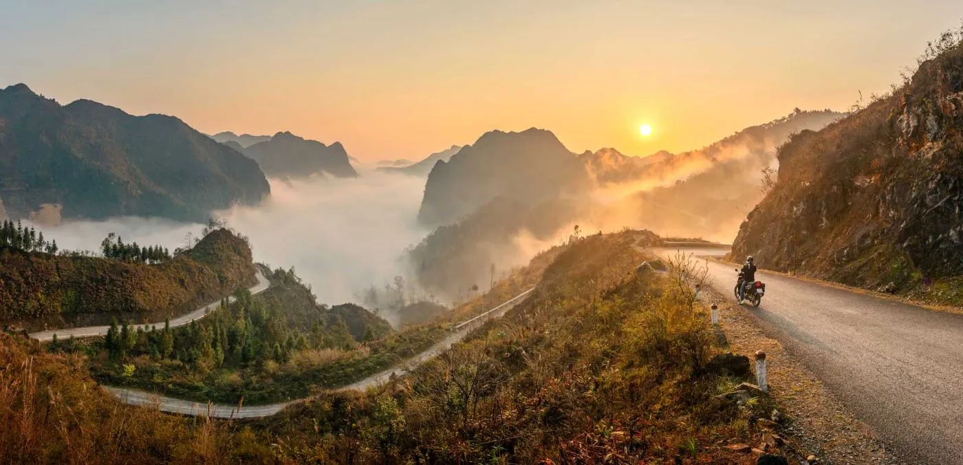 Ha Giang is famous for its winding roads and mountainous views
