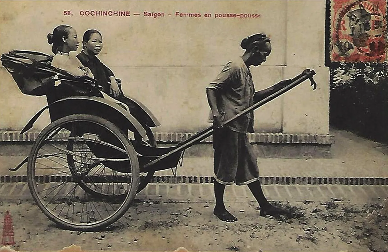 The human-powered “pousse-pousse” rickshaw - the precursor of Cyclos