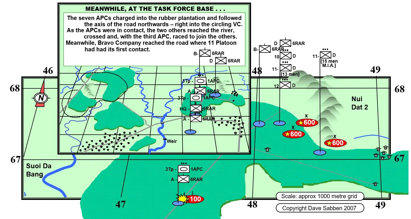 The APCs got attacks when moving towards Delta Company