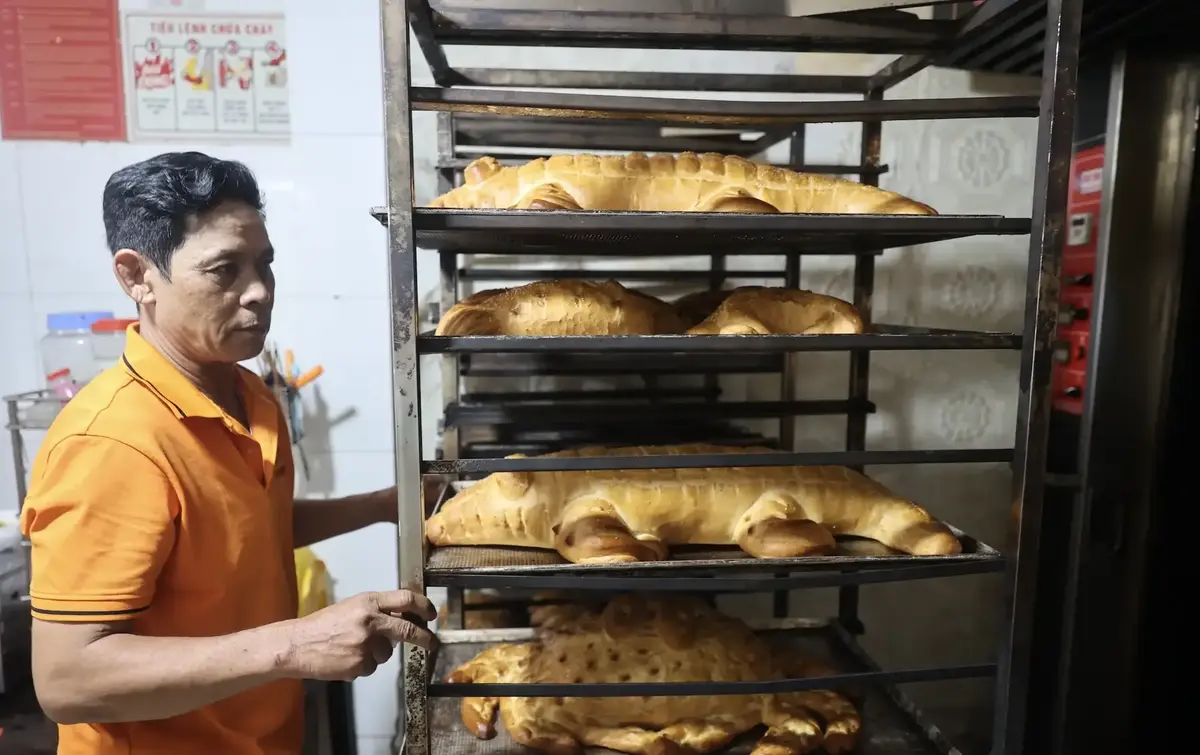 The animal banh mi are all made in the early morning - 100 breads per day