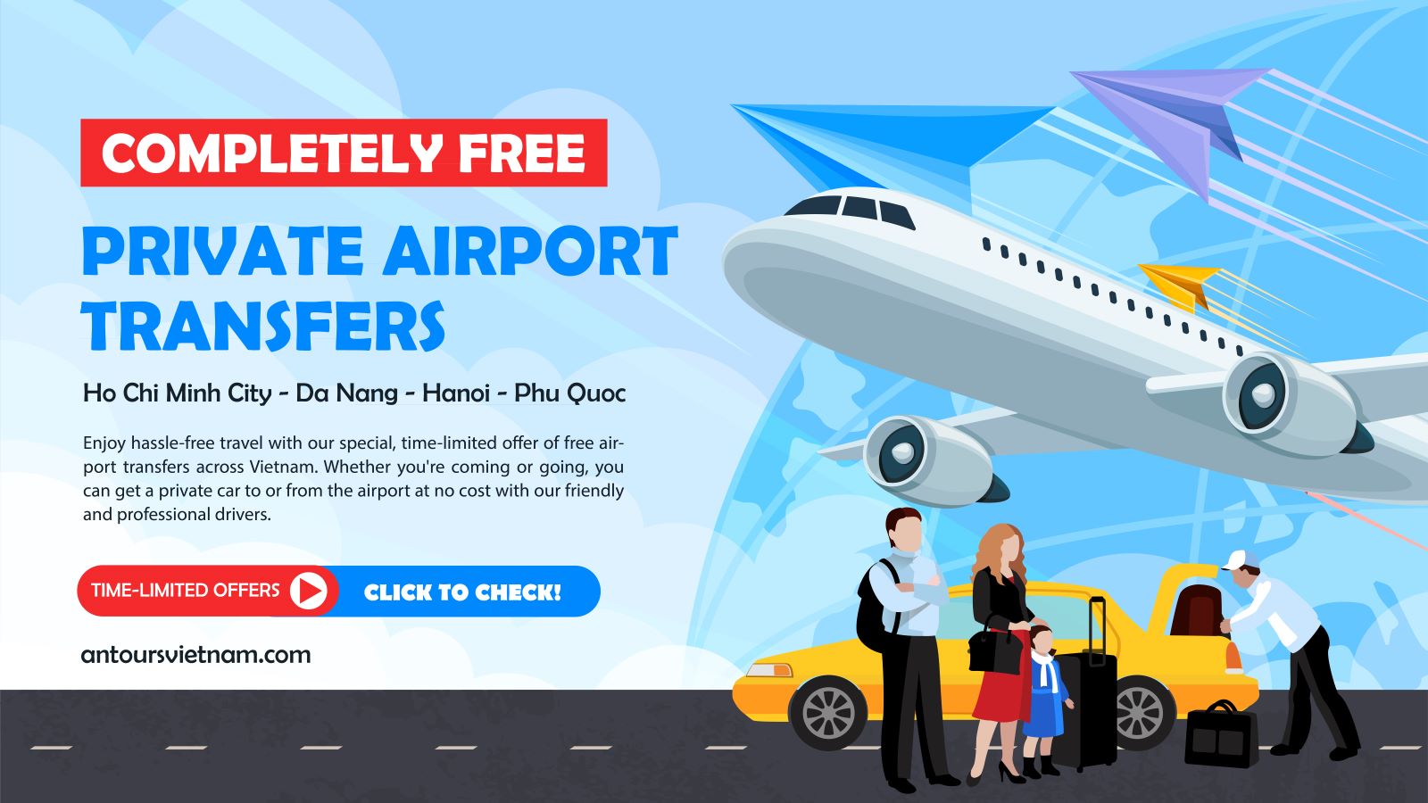 Free Airport Transfer Vietnam - 2024 Promotion