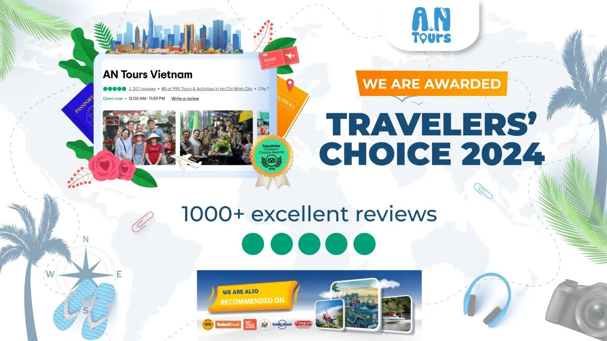 TripAdvisor Travelers Choice 2024 - AN Tours Vietnam was awarded