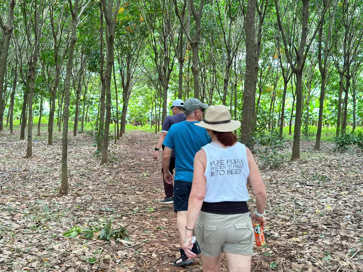 To visit the memorial you need to walk through the plantation