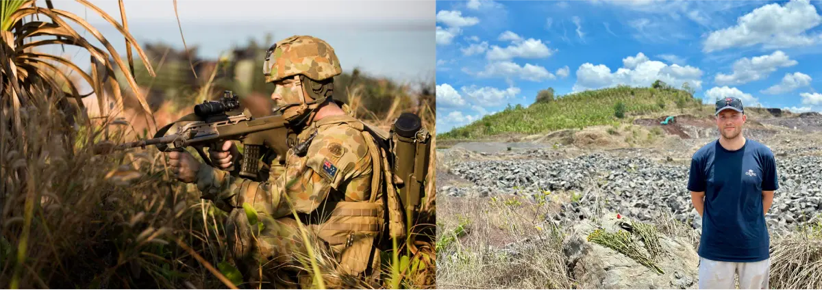 Callum Pritchett on a 2RAR mission in 2017 - and his visit to Nui Dat Base on ANZAC Day 2025